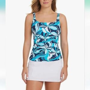 NWT ELLEN TRACY Womens 2 Piece Lightweight Tankini Swimsuit Set L
